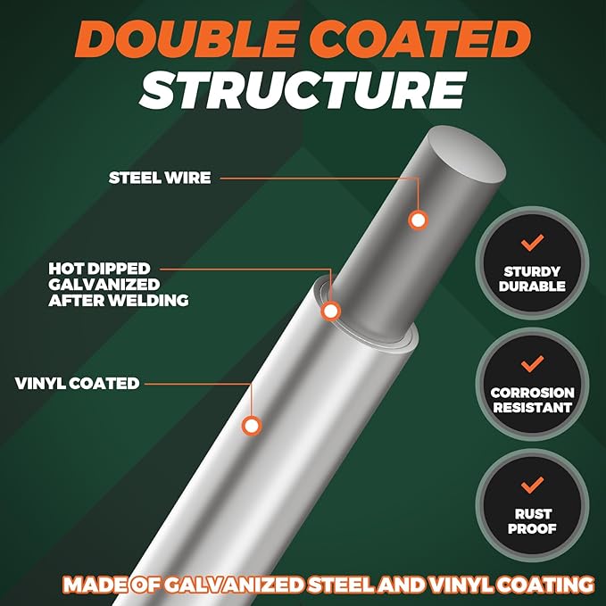 1/2'' 48'' X 100' Hardware Cloth, Chicken Wire Fencing Double Layer Hot Dip Galvanized, Wire Mesh Fence Chicken Rabbit Snake Cage Wire Fence Mesh Roll, for Chicken Coops, Fencing, Garden Protection