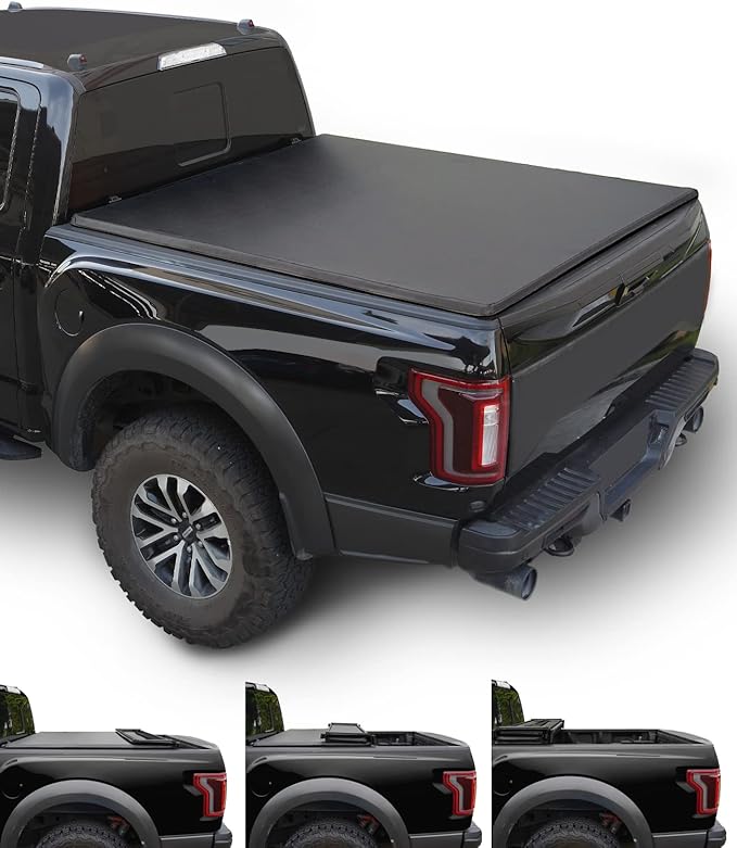 Lyon Cover 5.8ft / 69.3" Soft Quad-Fold Truck Bed Cover Compatible with 2007-2026 Chevy Silverado/GMC Sierra 1500 Fleetside Tonneau Cover | Not for CarbonPro Bed
