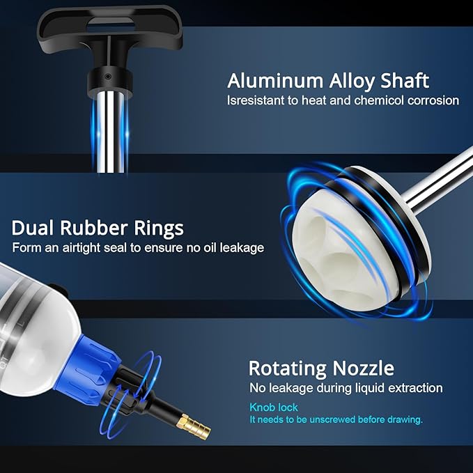 YSTOOL 1500CC Manual Fluid Extractor Pump Brake Fluid Oil Suction Vacuum Filler