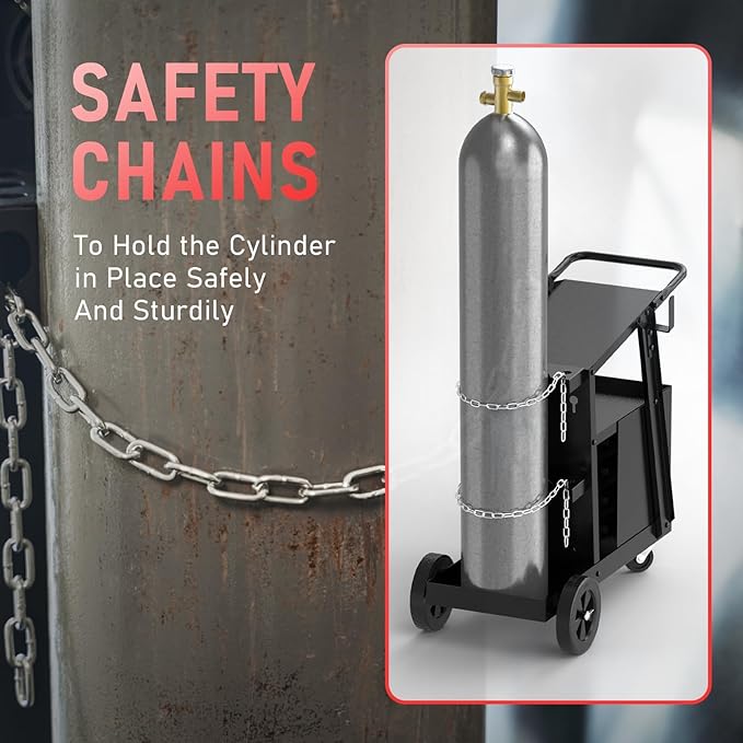 YESWELDER Welding Cart with 3 Drawers for MIG Welder TIG Welder and Plasma Cutter, Heavy Duty Large Storage 360° Rolling Welding Trolley