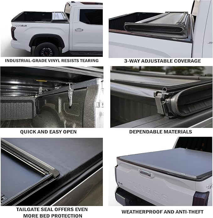 Soft Folding Truck Bed Tonneau Cover |TSTF013|Fits 2004-2014 Ford F-150 5.5' Bed (66")