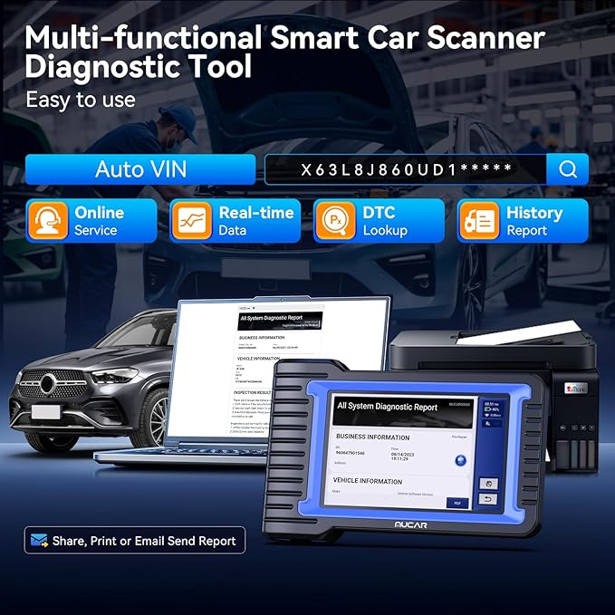 MUCAR Bidirectional Scan Tool, VO7Y All Systems & 28+ Resets OBD2 Scanner Diagnostic Tool with ECU Coding,Wireless Scanner for Car with Active Test