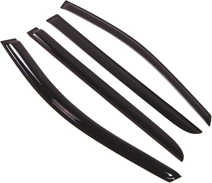 Tuningpros WD2-238 Dark Smoke 4 Pcs Set Window Visor (Outside Mount) Deflector Rain Guard Compatible with 2005-2010 Honda Odyssey
