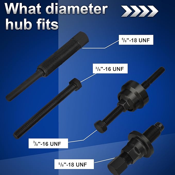 Power Steering Pulley Puller Installer Tool Set, Power Steering Pump Pulley Removal Tool Compatible with Ford, GM, VW and Chrysler Vehicles