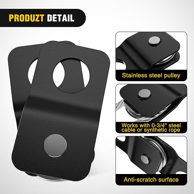 Nilight 4 Ton Winch Snatch Block Towing Pulley Blocks 8000 LBS Capacity, Heavy Duty Offroad Recovery Accessory for Synthetic Rope & Steel Cable Universal ATV UTV
