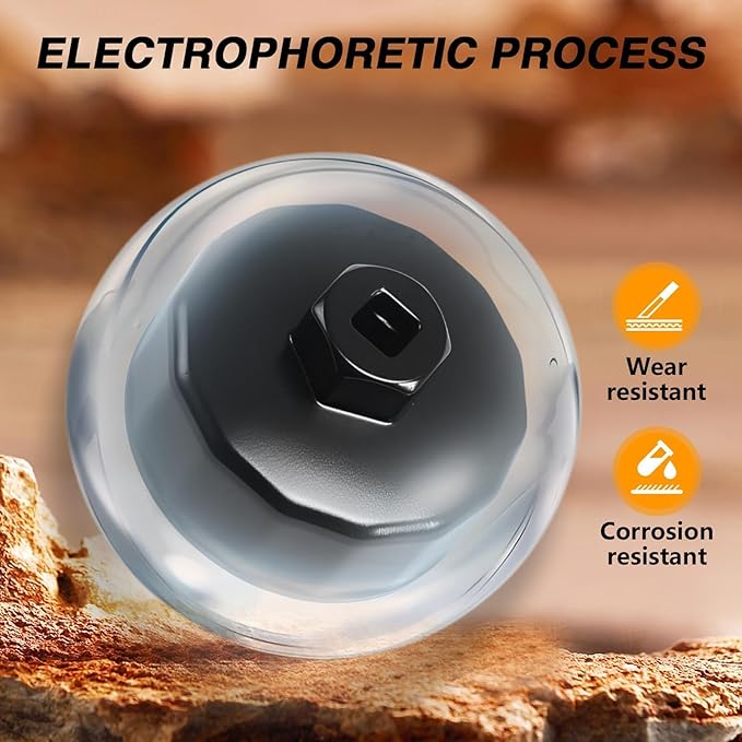 67mm 14 Flutes 3/8’’ Drive Oil Filter Cap Removal Socket Tool Oil Filter Wrench Oil Filter Cap Spanner to Change Oil Filter Compatible with Subaru 15208AA160 15208AA100 Oil Filter Housing