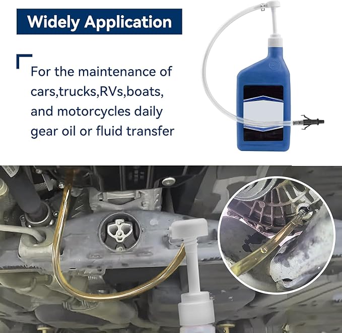 Bentolin Fluid Pump for Standard Quart Bottles -Gear Lube Pump Stroke with 3rd Hand Adapter, Transfer Gear Oil, Transmission and Differential Fluid (28mm)