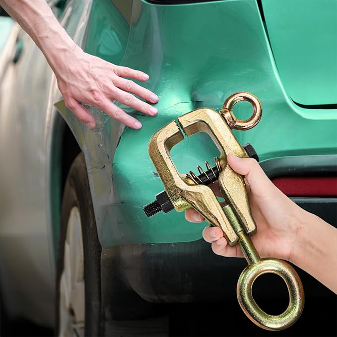 Hiceeden Heavy Duty Auto Body Clamp, 5 Ton 2 Way Auto Body Repair Tools, Frame Pull Clamp with Self-Tightening Grips for Top & Straight Automotive Car Vehicle Repair