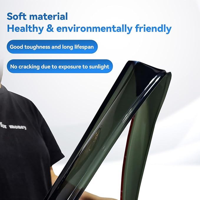 Window Rain Guards for 2012-2015 Honda Civic Coupe (2-Doors), Window Visor Guard Vent Wind Shade Deflector Rain Shield Protector Sun Visor for 12-15 Civic 2013 2014,Tape-on/Outside-Mount, 4PCS