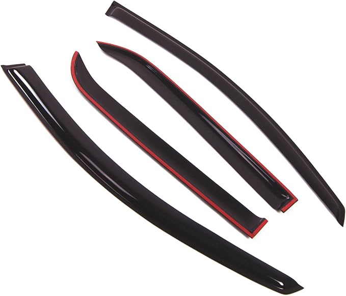 TuningPros Outside Mount Window Vent Visors Rain Guards Compatible with GMC Acadia 2007-2016 | Side Window Wind Deflectors Rain Shields | Smoke Tinted, 4 Pcs Set, DGWV-202