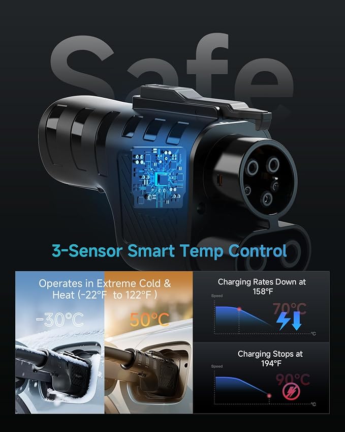 2025 NACS to CCS1 EV Charging Adapter for Tesla Supercharger V3/ V4, Max 500A 1000V DC Fast Charging with UL Safety Certified Overheat Protect, Fits Rivian, Ford, GM CCS1 EVs with Vortex Plug