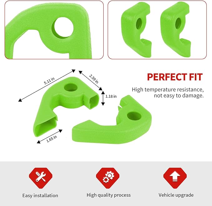 Jimen Fit for Ford Bronco 2021-2024, 2PCS Front Bumper Tow Hook Covers Protector Exterior Accessories (Green)
