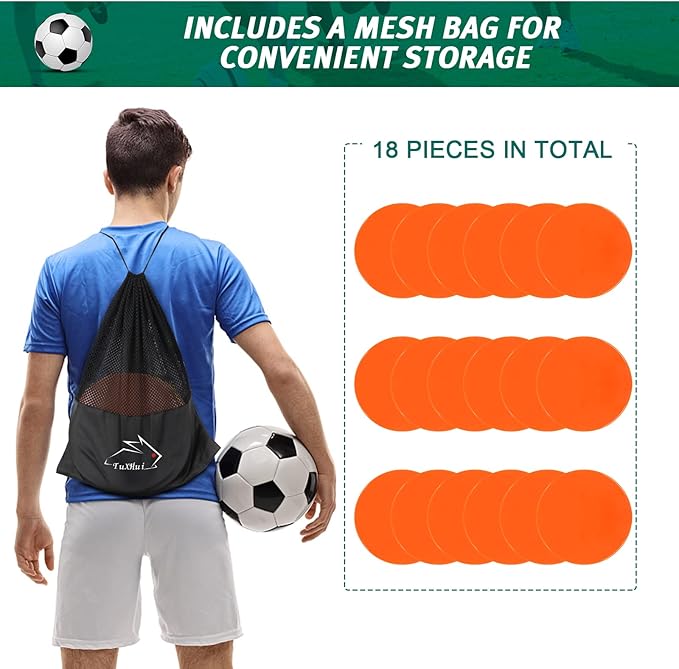 Spot Markers Rubber Floor Dots 9inch Non Slip Agility Dots Flat Cones for Kids Sports Soccer Basketball Training, Gym Training, Preschool Kindergarten Classroom