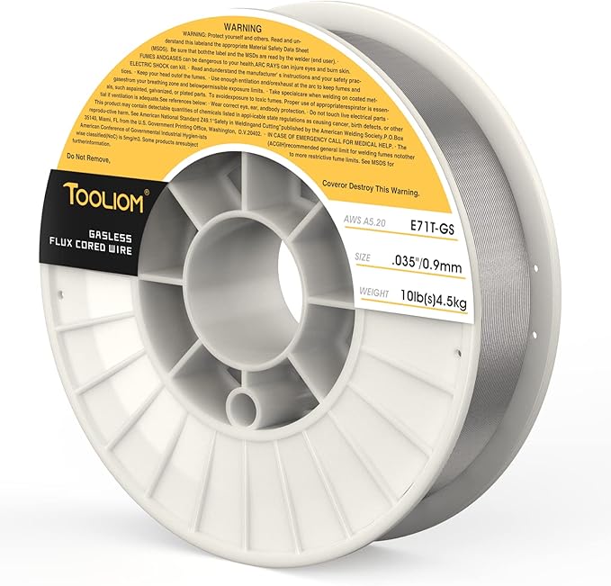 TOOLIOM E71T-GS .035" Diameter 10-Pound Spool Flux Core Self-shielded MIG Welding Wire for Carbon Steel 2 PCS