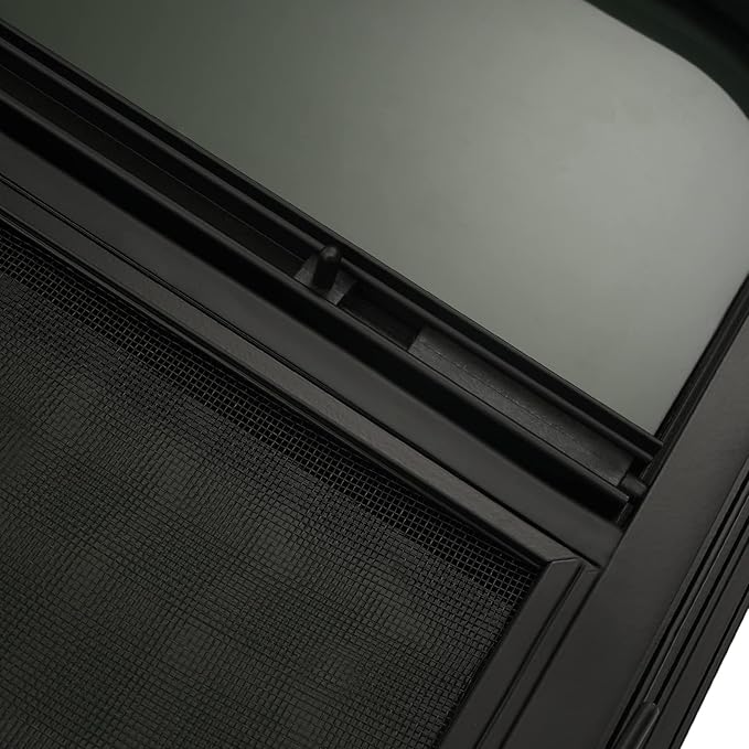 RV Window, Teardrop Trailer Window 14" W X 16" H Vertical Sliding RV Glass Replacement, Universal RV Window Camper Window Vertical Slid Round Corners RV Window Replacement with Trim