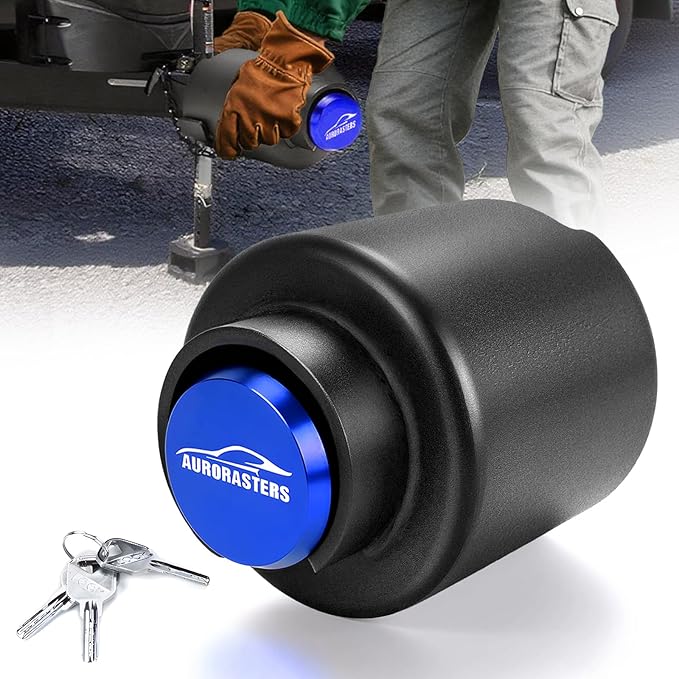 2 5/16 Ball Hitch Lock,Heavy Duty Trailer Tongue Coupler Lock Anti Theft for RV Travel/Utility/Pickup/Boat/Camper Trailer-Blue