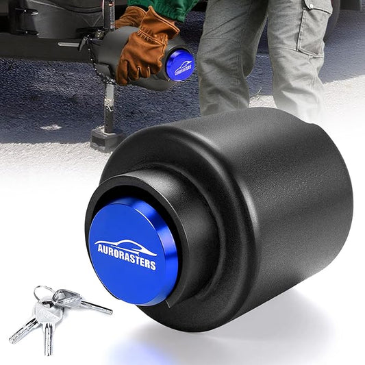 2 5/16 Ball Hitch Lock,Heavy Duty Trailer Tongue Coupler Lock Anti Theft for RV Travel/Utility/Pickup/Boat/Camper Trailer-Blue