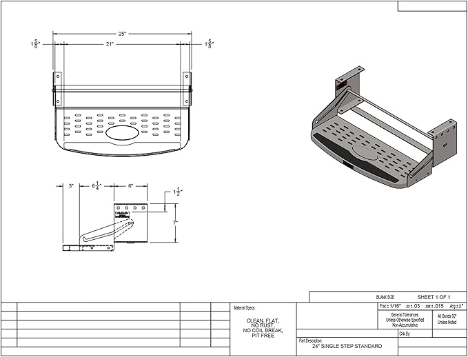 RV Steps 24" Step in Black | RV Stairs | RV Exterior Steps | Camper Steps (Single)