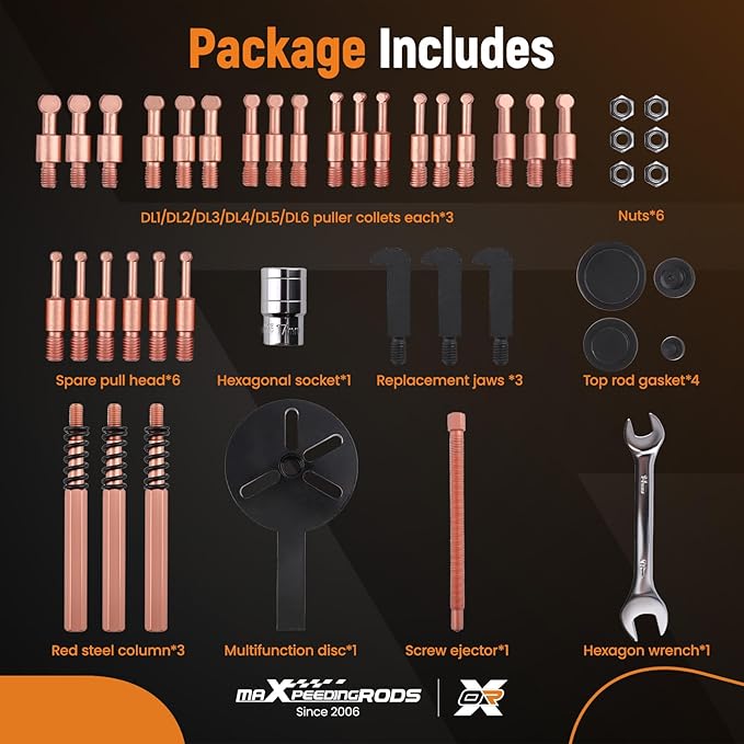 maXpeedingrods 36-in-1 Bearing Puller Set, Inner Bearing Puller Separator Kit, Blind Hole Bearing Removal Tool Bearing Disassembly Gear Puller