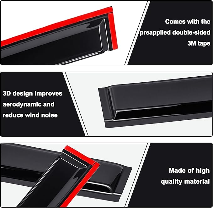 AUXKO Window Rain Guard for Kia Sportage 2023 2024 2025 2026 LX EX SX Prestige X-Pro X-Line Tape-On Shatterproof Sun Smoke Guard Vent Visor Side Wind Deflectors Accessories for Kia Sportage 2023-2026