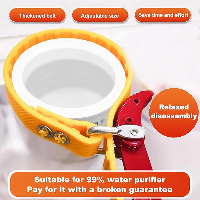 An 8-inch Steel Handle Adjustable Strap Wrench, Suitable for Replacing Water Filters, PVC Pipe Joints, Oil Filters, And Swimming Pool Connections