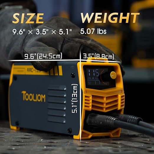 TOOLIOM 135A 110/220V Dual Voltage Mini Stick Welder Lift TIG Welder with LCD Display Portable Welding Machine with Hot Start, Arc Force and Anti-Stick