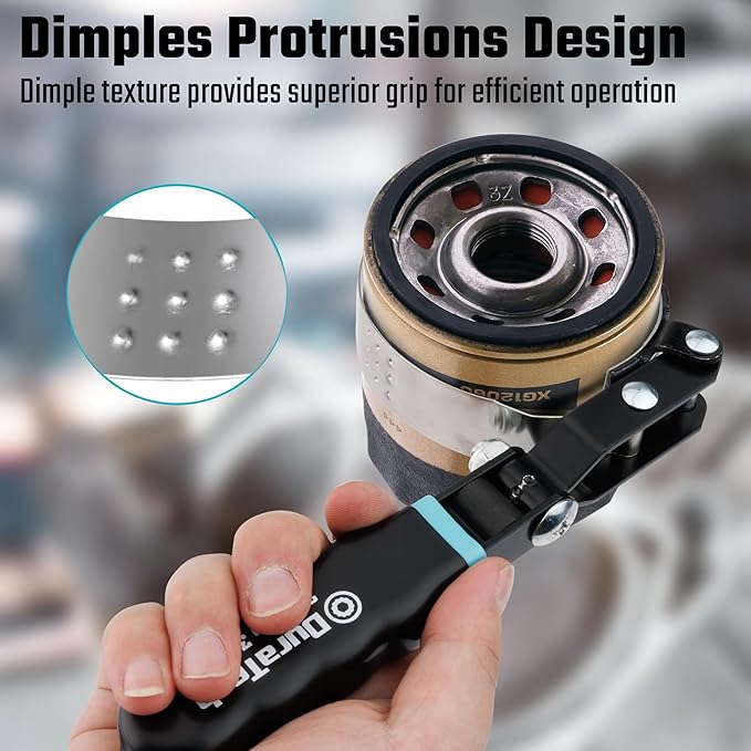 DURATECH Small Swivel Oil Filter Wrench，5 Gear Adjustment Oil Filter Removal Tool Fits Filters 2-3/4" to 3-1/4", Ideal for Car Repair Tools
