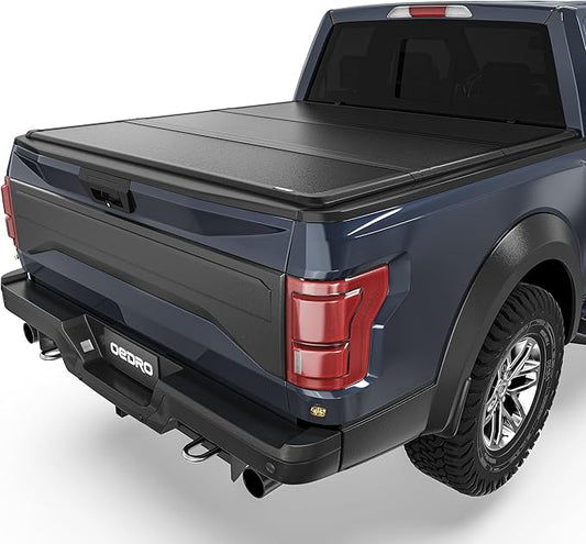 OEDRO FRP Hard Tri-fold Tonneau Cover Fold Truck Bed Covers Fits for Ford F150 F-150 2015-2024 with 5.5 Feet Bed