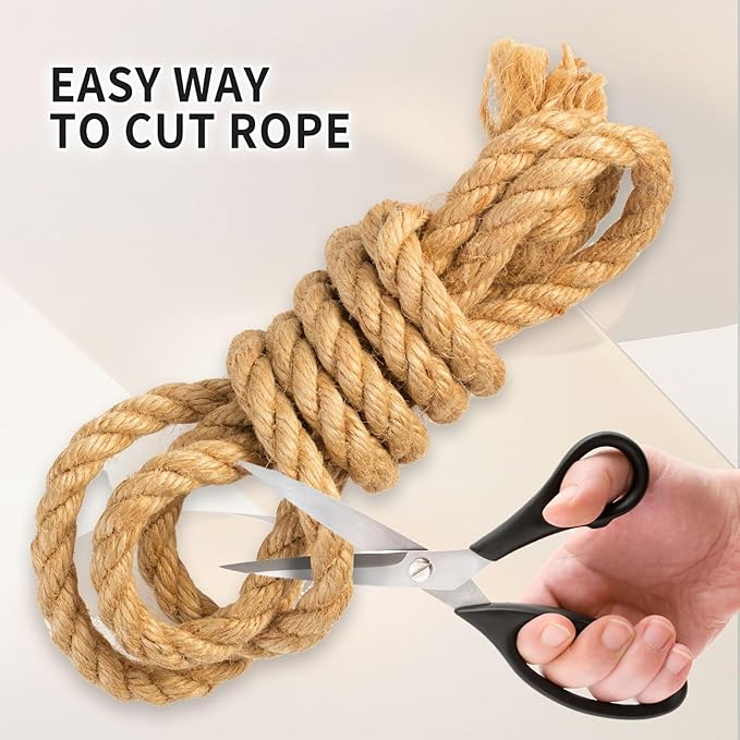 Jute Rope: Twisted Manila, 25mm Natural Thick Hemp - Heavy Duty Tug of War & Home Decor, 100 ft