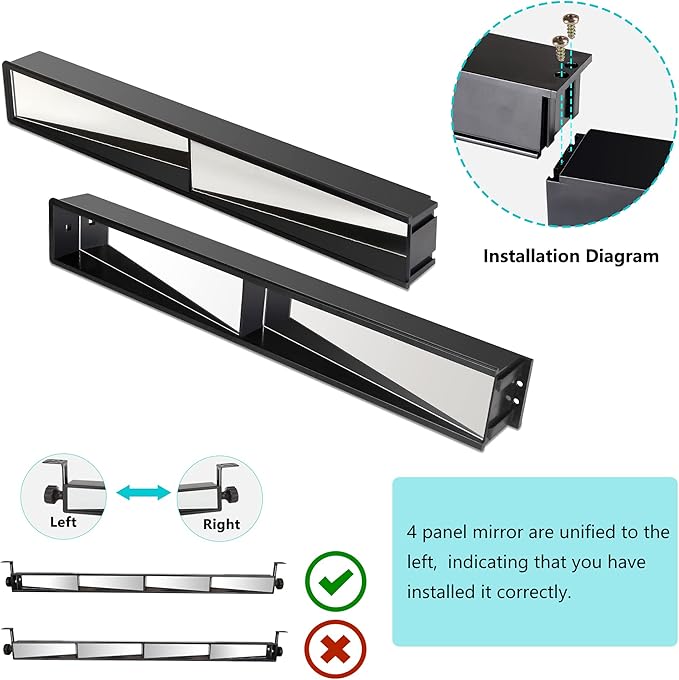 10L0L Golf Cart 4 Panel Rear View Accessories & Side Accessories Kit-Universal for Yamaha Club Car EZGO Model Eliminate Blind Spots