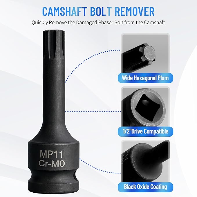 303-1655 7-Piece Camshaft Holding Alignment Timing Tool, Compatible with Ford 3.5L EcoBoost Upgraded GT F-150 Expedition Lincoln Navigator, with Cylinder Head Screw Removal Socket