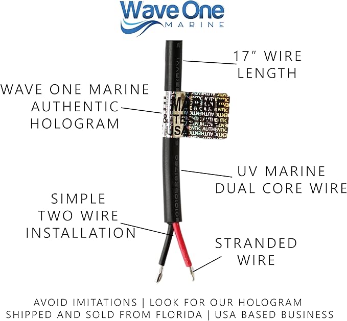 Wave One Marine Dual Color 9" LED Exterior Porch Patio Angle Light | 12v Volt 2400 Lumen Fixture Replacement Lighting RVs Boat Travel Trailer Camper RV Awning Outdoor (Black Housing, White | Blue)