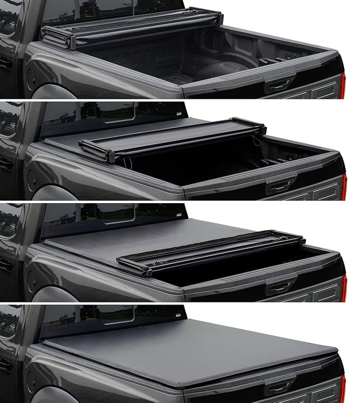 Lyon Cover 5.8ft / 69.3" Soft Quad-Fold Truck Bed Cover Compatible with 2007-2026 Chevy Silverado/GMC Sierra 1500 Fleetside Tonneau Cover | Not for CarbonPro Bed
