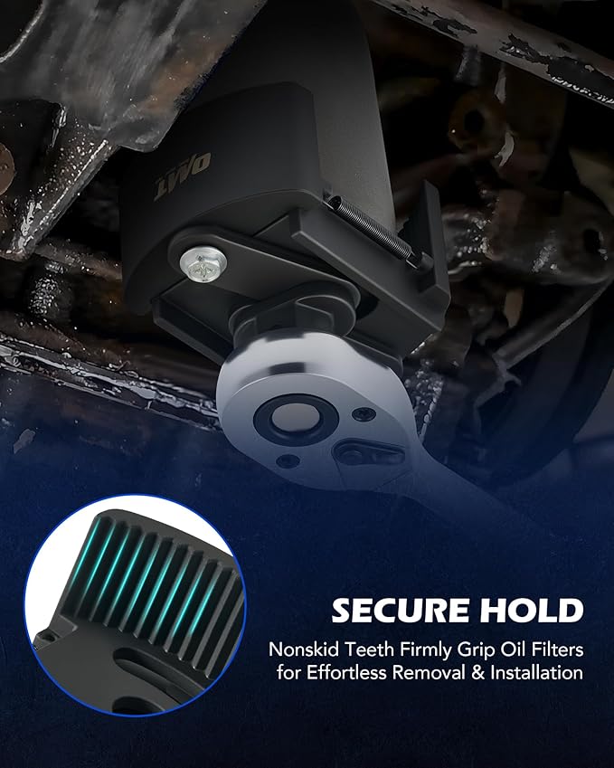 Orion Motor Tech 2 pc. Oil Filter Removal Tool, 60-80 mm & 80-105 mm Adjustable Oil Filter Wrench, Oil Filter Removal Tool, 1/2" & 22 mm Drive Universal Oil Filter Wrench, Black