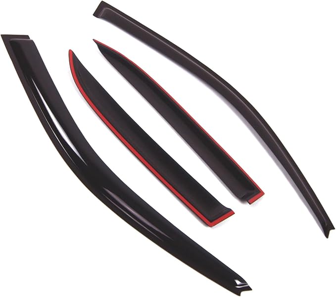 Tuningpros WD2-415 Dark Smoke 4 Pcs Set Window Visor (Outside Mount) Deflector Rain Guard Compatible with 1992-1996 Toyota Camry