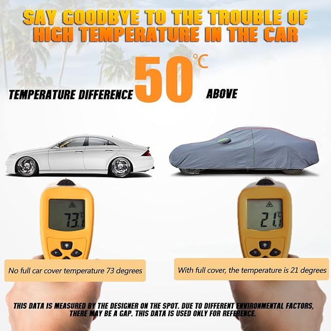 Breathable New Material, Waterproof Car Cover, Locks and Zipper Doors, Sunscreen Waterproof UV Prevention Snowproof Wind and Windproof,Suitable for Indoor Outdoor,for Sedan (205" to 216") C5