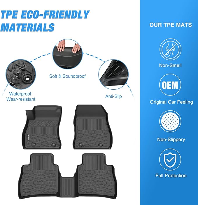 Nilight TPE Floor Mats for Nissan Sentra 2014 2015 2016 2017 2018 2019, All Weather Custom Fit Heavy Duty Floor Liners