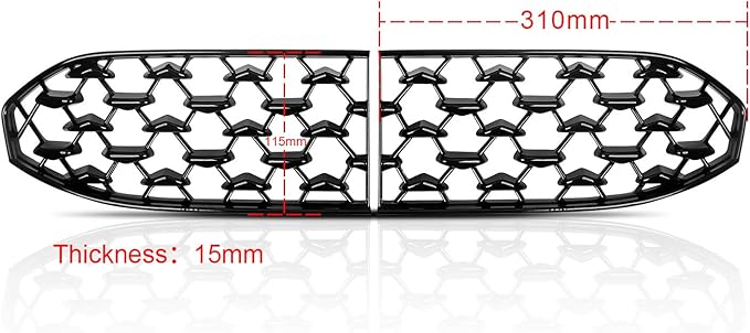 CDEFG CX-30 Front Grill Mesh Inserts Trims Front Grille Guard for 2019-2024 2025 Mazda CX-30 Car Exterior Accessories ABS Material(2PCS) (300MM for CX30 Grilles)