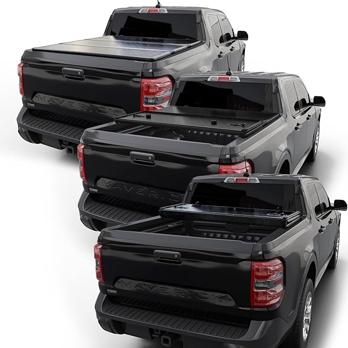 Hard Folding Truck Bed Tonneau Cover|CFHT-037|Fits 2022-2026 Ford Maverick 4' 6" Bed (54.4")