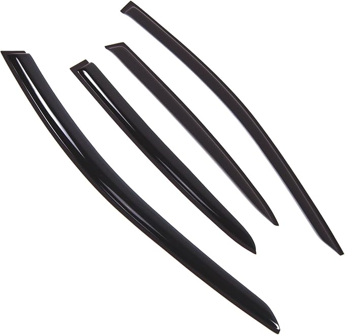 Tuningpros WD2-834B Dark Smoke 4 Pcs Set Window Visor (Outside Mount) Deflector Rain Guard Compatible with 2017-2018 Mercedes-Benz GLA200 GLA250 GLA45
