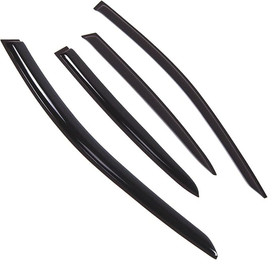 Tuningpros WD2-834B Dark Smoke 4 Pcs Set Window Visor (Outside Mount) Deflector Rain Guard Compatible with 2017-2018 Mercedes-Benz GLA200 GLA250 GLA45