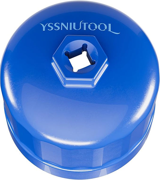 86.6mm 16 Flutes Oil Filter Wrench for Volvo and BMW With 86mm 16 Flutes Cartridge Style Oil Filter Housing Caps, Oil Filter Removal Tool For Changing Oil (Blue)