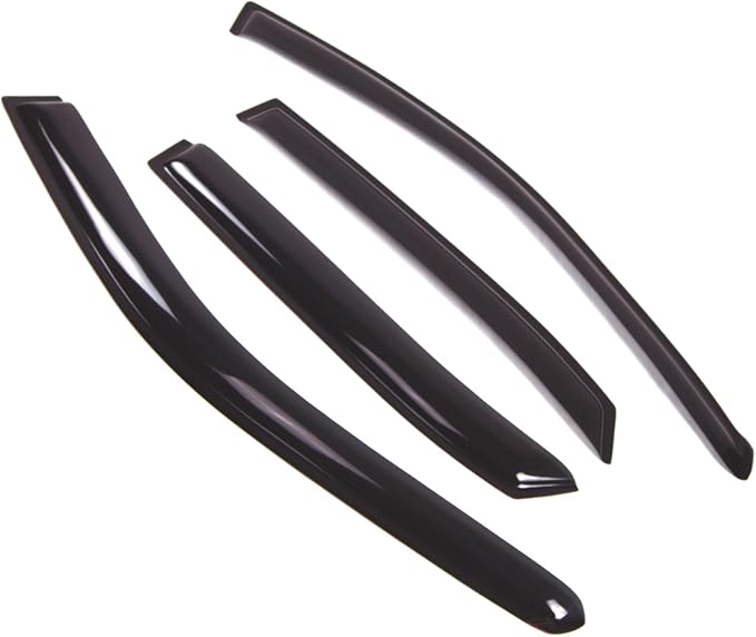 Tuningpros WD2-412 Dark Smoke 4 Pcs Set Window Visor (Outside Mount) Deflector Rain Guard Compatible with 2001-2004 Toyota Avalon Sedan