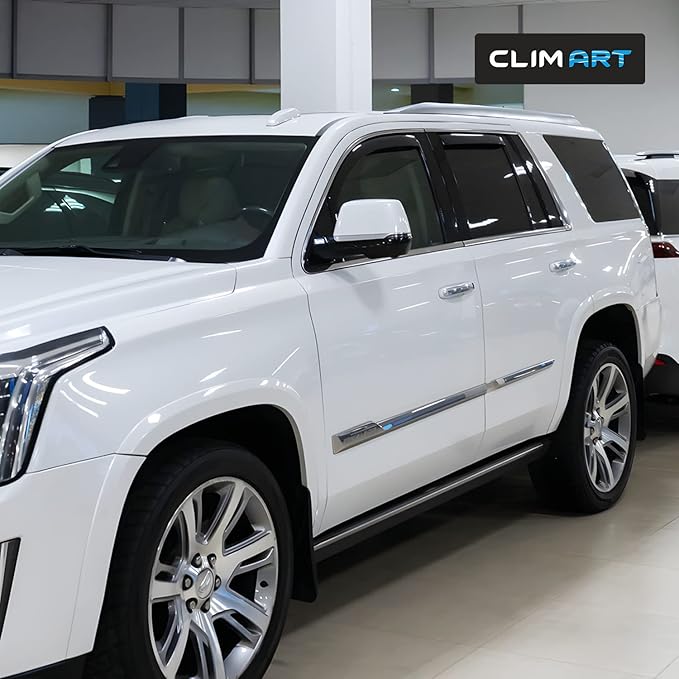 CLIM ART in-Channel Incredibly Durable Rain Guards for Cadillac Escalade 2015-2020, Original Window Deflectors, Vent Window Visors, Vent Deflector, 4 pcs. - 615289