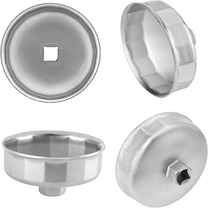 Jetech Oil Filter Cap Wrench for Toyota Nissan Subaru Kia, 79mm 15 Flute Precision Oil Filter Cap Remover Tool Socket Type