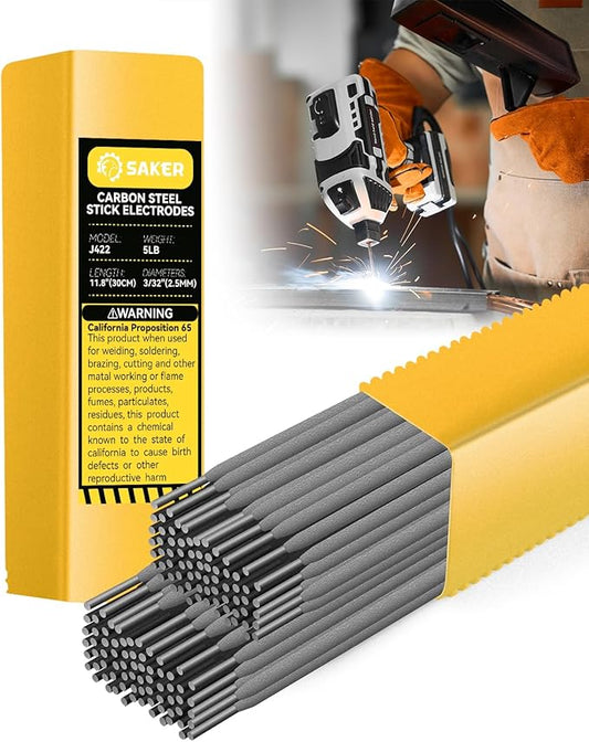 Saker E6013 Welding Rod 3/32'' 5LB Carbon Steel Stick Welding Electrodes