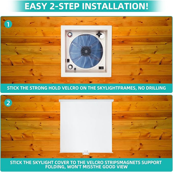 Sun Shade Retractable White For 14" x 14" RV Roof Vent Fan