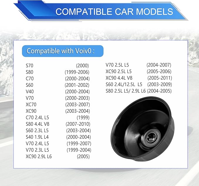 86mm 16 Flutes Oil Filter Wrench - Steel Socket Kit Compatible With BM and V0LV - Housing Caps Removal Tool