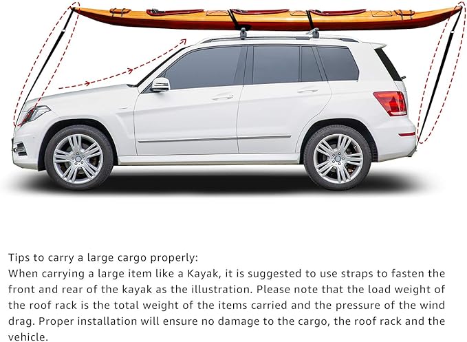 Amazon Basics Cross Rail Roof Rack, 52 inches, Fits up to 46" Spans between Raised Side Rails with Gap, Pack of 2, Black/Silver