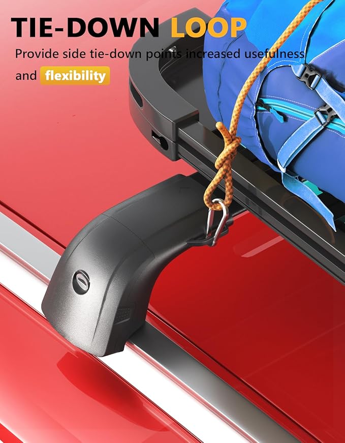 Tuyoung 220lbs Lockable Roof Rack Cross Bars Compatible with Genesis GV80 2021 2022 2023 2024 2025, Heavy Duty Anti-Theft Aluminum Roof Rails Crossbars Cargo Carrier Bag Black Bike